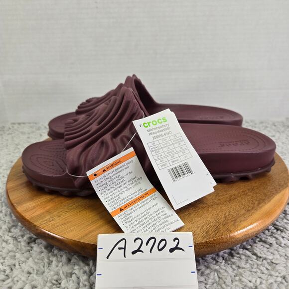 Crocs Salehe Bembury Pollex Slide Huckle Burgundy Casual Lifestyle Daily Mens 10